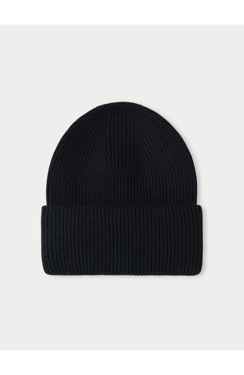 Gobi Cashmere Ribbed Chunky Beanie, Main, color, Black