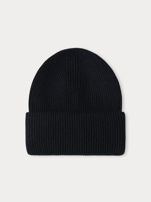 Gobi Cashmere Unisex Cashmere Ribbed Chunky Beanie White In Black