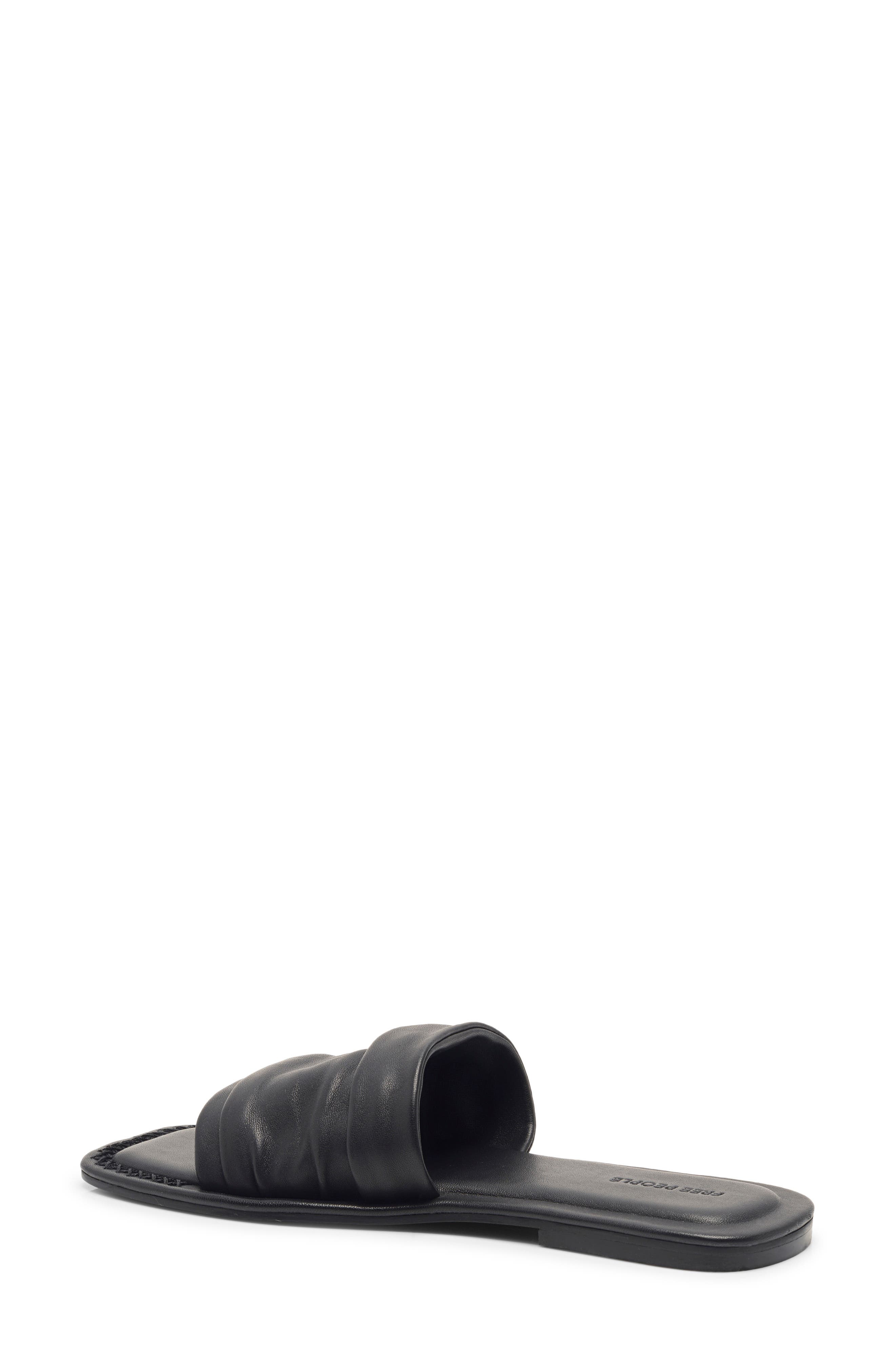 Free People Evelyn Slide Sandal, Alternate, color, Black Tide Leather