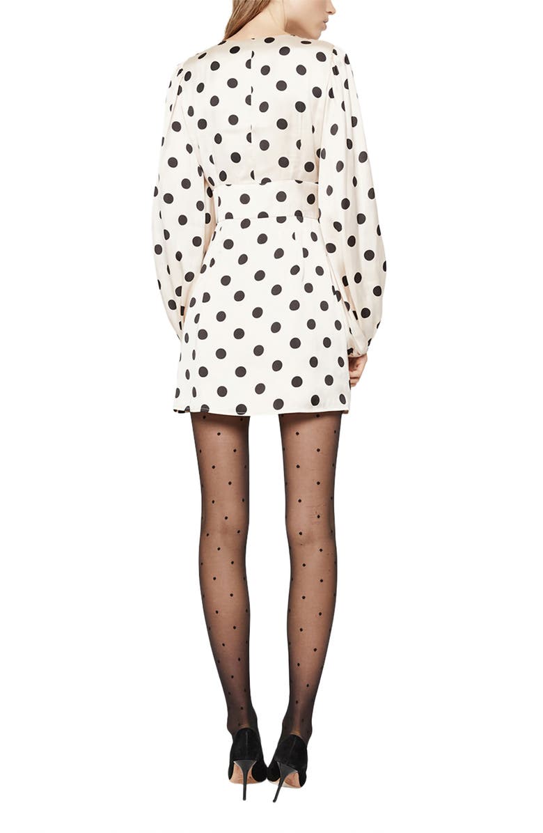 Bardot Spot Long Sleeve Minidress, Alternate, color,