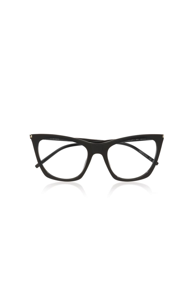 Saint Laurent 55mm Cat Eye optical glasses, Alternate, color, Black