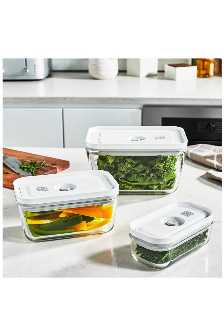Fresh & Save 3-Piece Glass Vacuum Container Set, Alternate, color, MULTI-COLORED