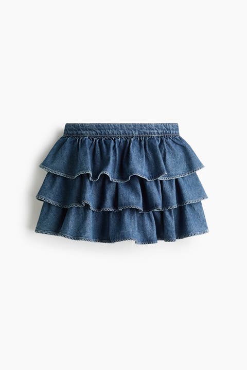 Tiered Denim Skirt