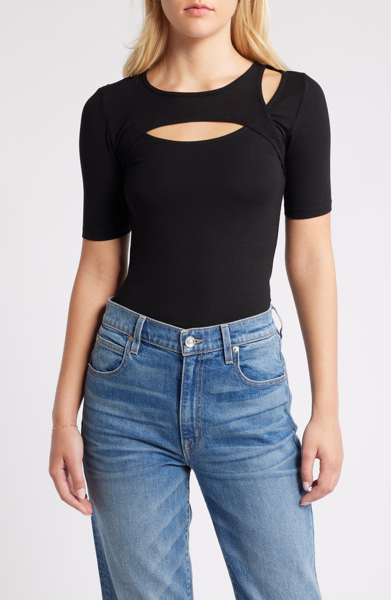 Marcella Bowen Asymmetric Top, Main, color, Black