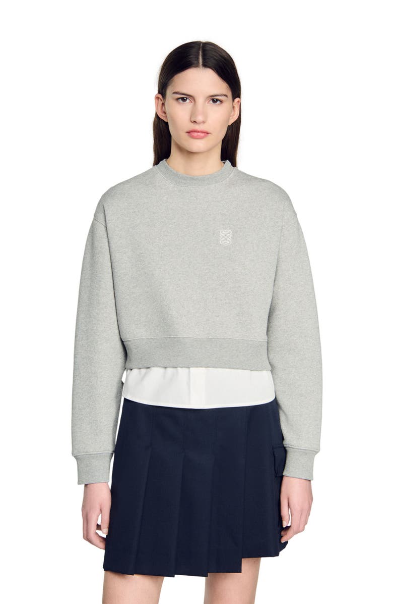 SANDRO Layered effect sweatshirt, Alternate, color,