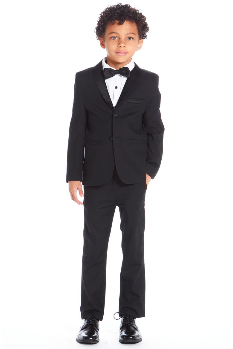 Kids' Four-Piece Tuxedo Set, Alternate, color, BLACK