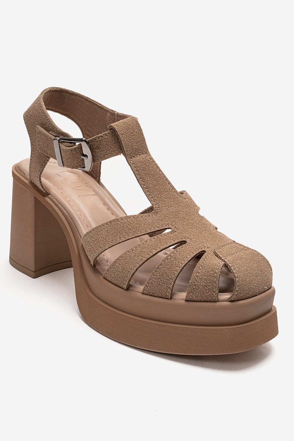 Rovena Platform Block Heel Sandal, Alternate, color, Cognac Suede