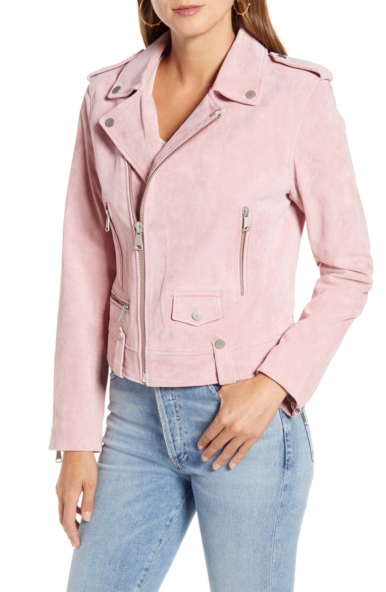 Rachel Parcell Suede Moto Jacket, Alternate, color, 