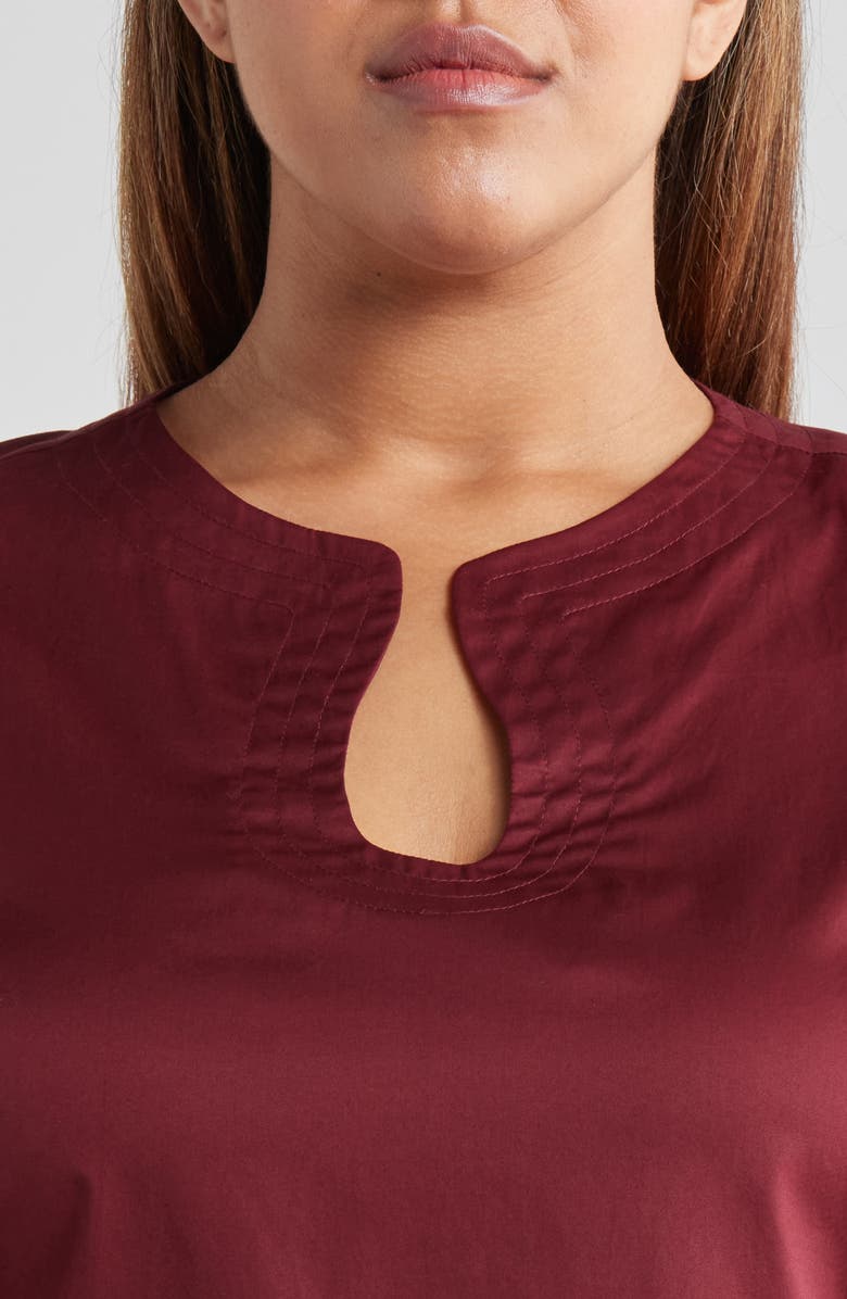 HARSHMAN Kyra Keyhole Neck Cotton Peplum Top, Alternate, color, 