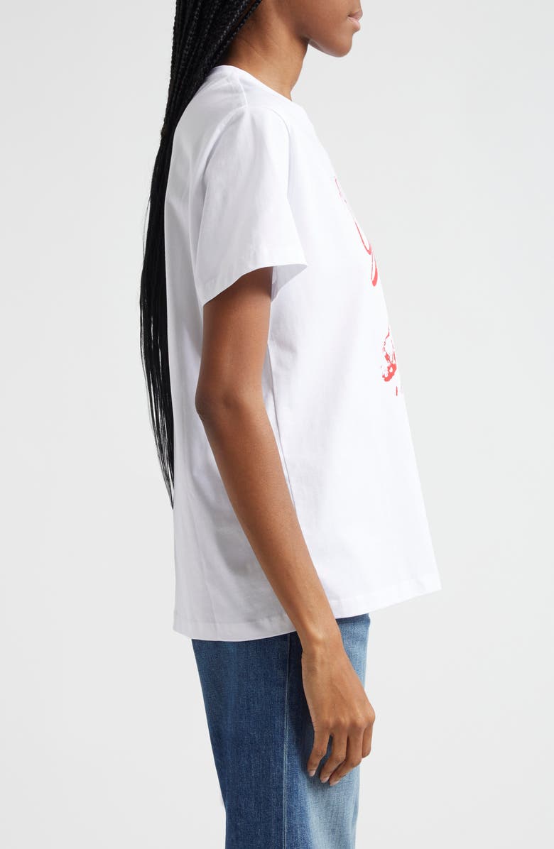 Ganni Kitty Organic Cotton Graphic T-Shirt, Alternate, color, 