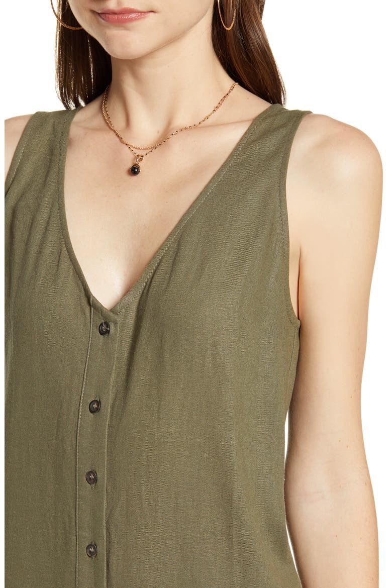 Button Front Jumpsuit, Alternate, color, OLIVE BURNT