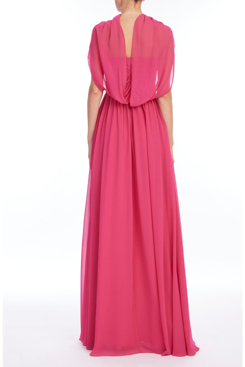 Strapless Cap Detail Gown, Alternate, color, MAGENTA