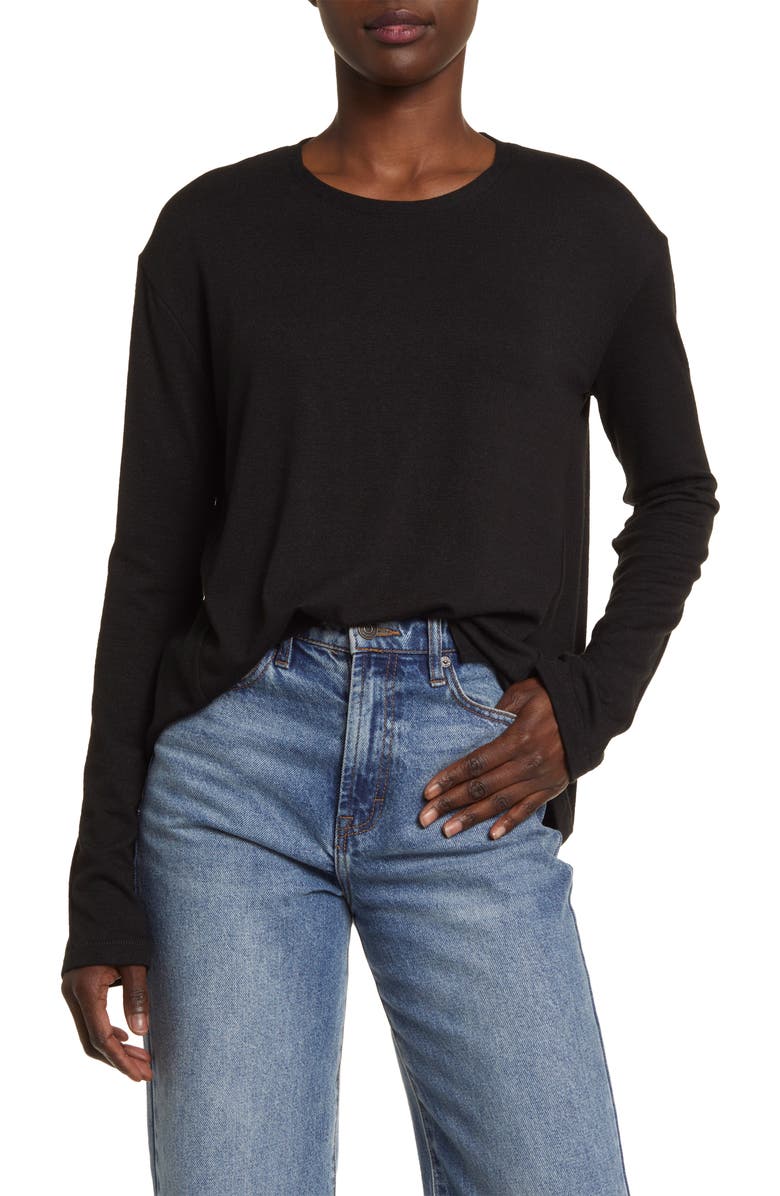 rag & bone The Knit Long Sleeve T-Shirt, Main, color, Black