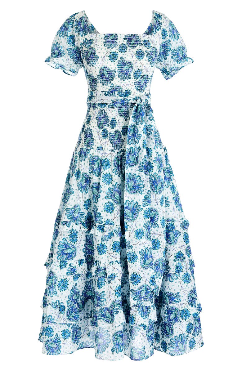 J.Crew Smocked Prairie Midi Dress, Alternate, color,