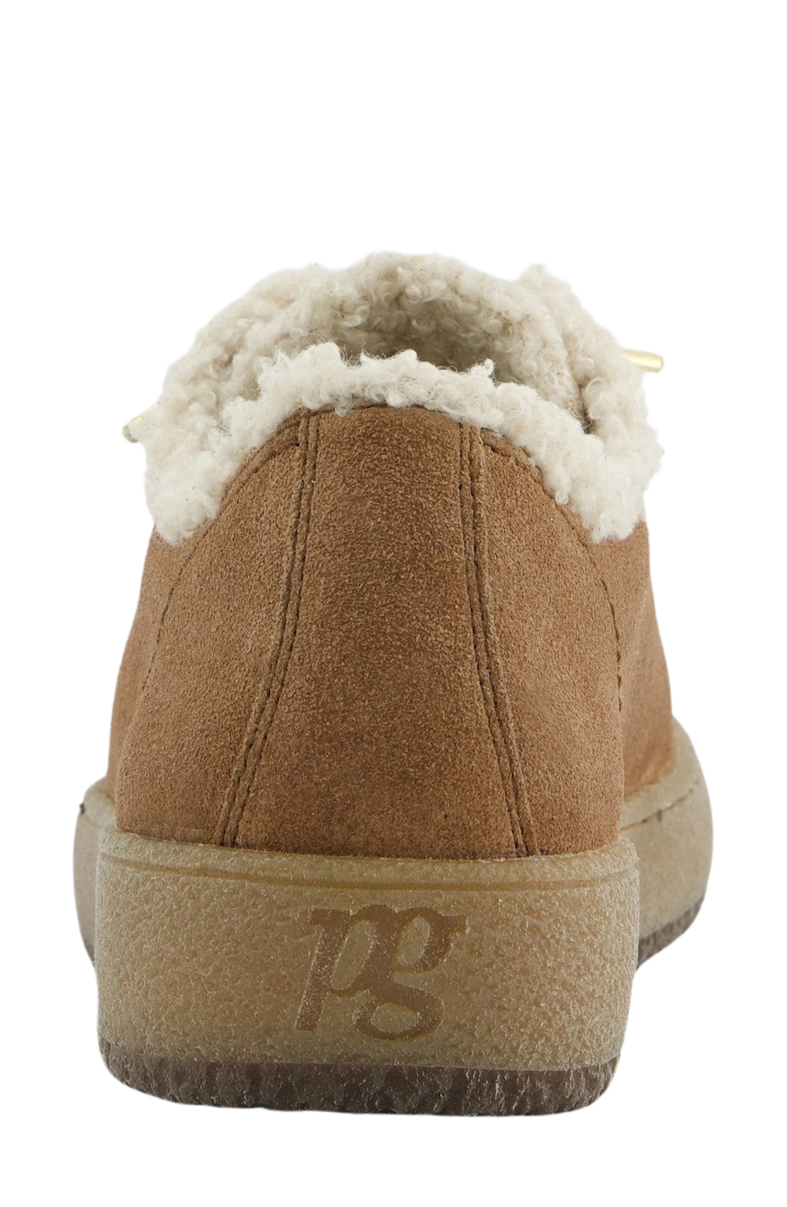 Fletcher Leather & Faux Shearling Sneaker, Alternate, color, NUT BISCUIT COMBO