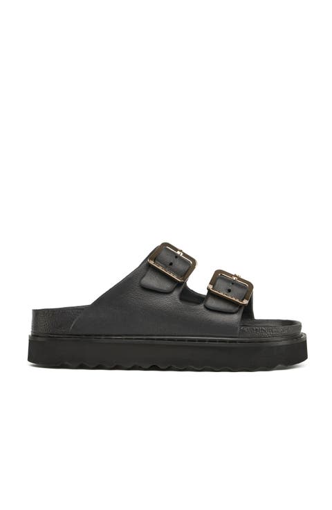 Makri Rose Gold Buckle Slide Sandal
