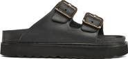 JSlides Footweaar Makri Rose Gold Buckle Slide Sandal