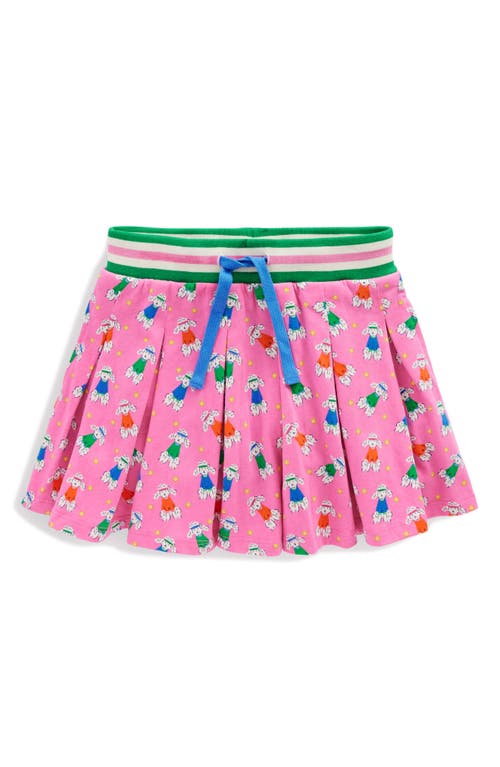 Mini Boden Kids' Pleated Jersey Skort In Cosmos Pink Sporty Poodle