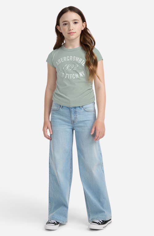 Abercrombie Kids Kids' Ruched Cotton Blend Graphic T-shirt In Green