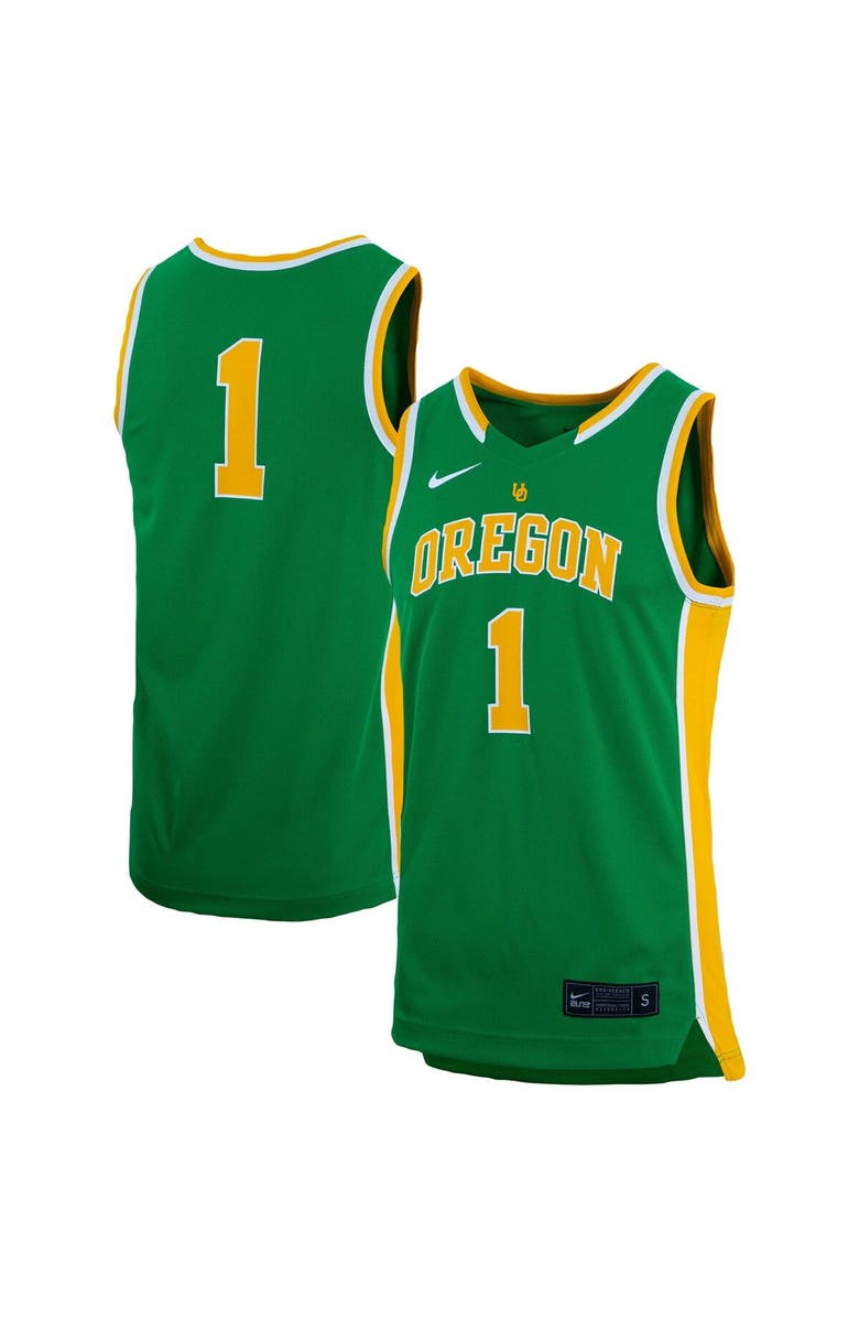 Nike Unisex Nike #1 Green Oregon Ducks Women's Basketball Throwback Replica Jersey, Main, color, Green