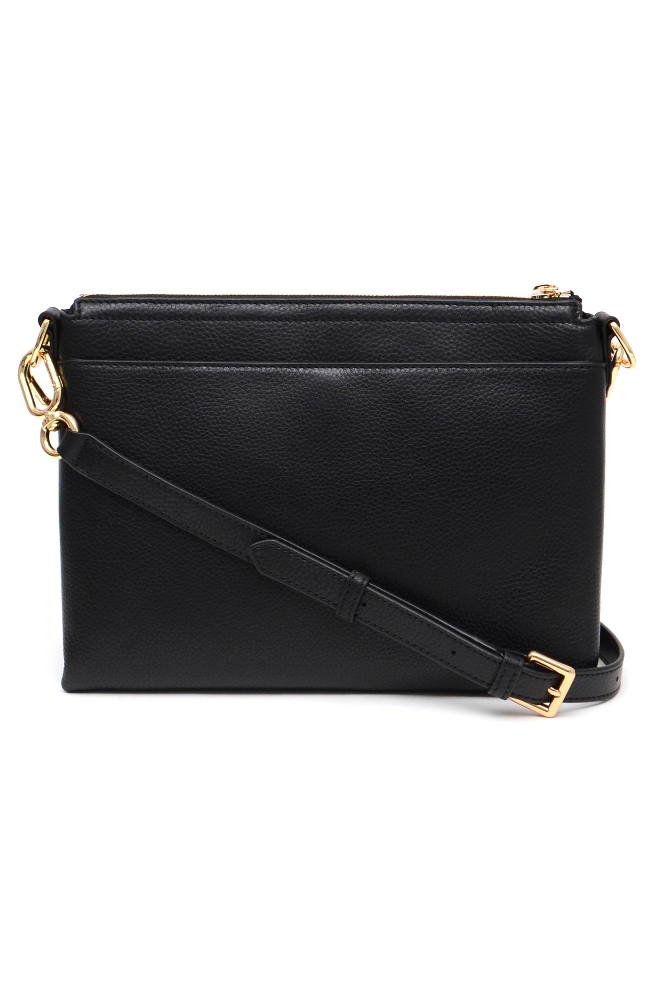 Thacker Marcella Split Gusset Crossbody Bag, Alternate, color, Black