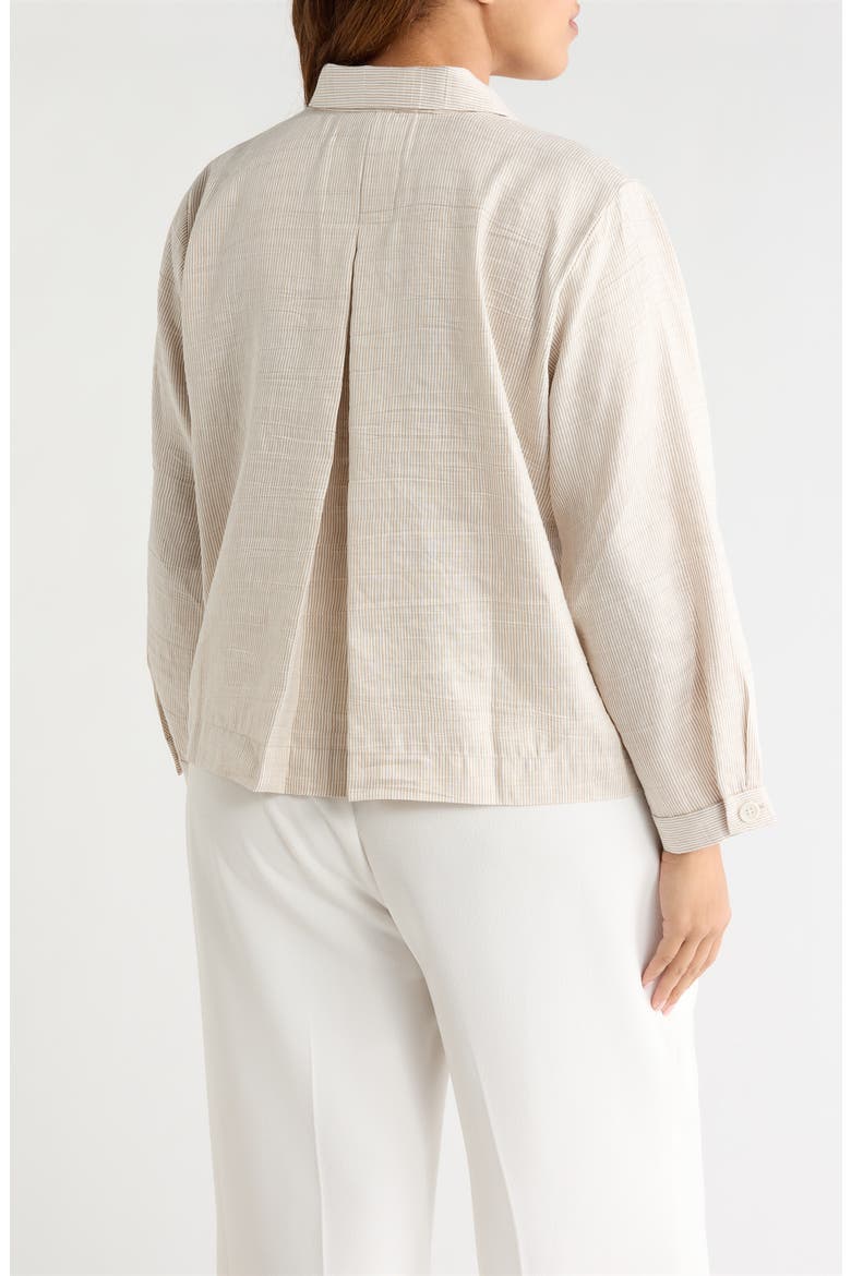 Linen Blend A-Line Jacket, Alternate, color, WHEAT