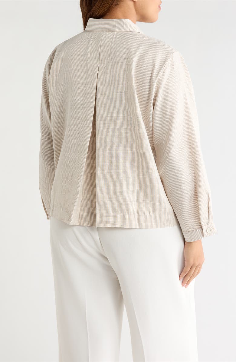 Eileen Fisher Linen Blend A-Line Jacket, Alternate, color, Wheat