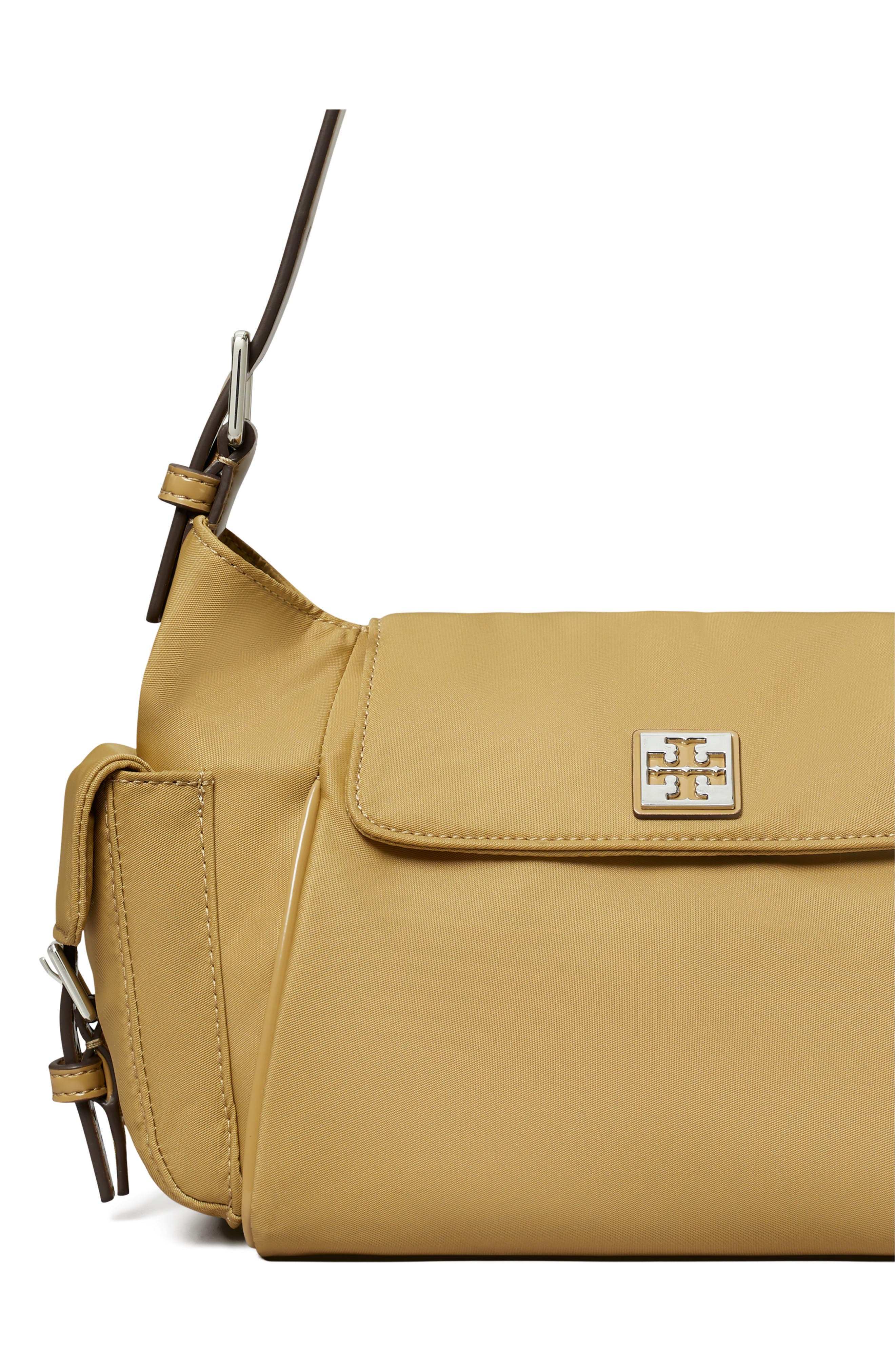 Tory Burch Virginia Pocket Nylon Shoulder Bag, Alternate, color, Wheat