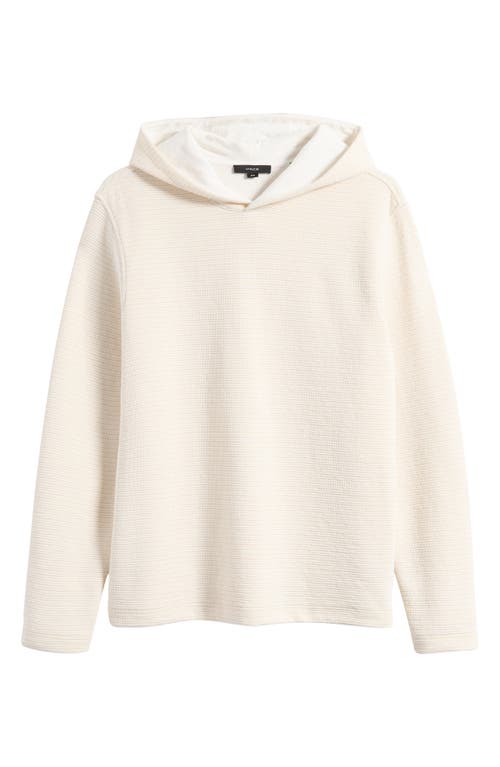 Vince Double Face Pullover Hoodie In White