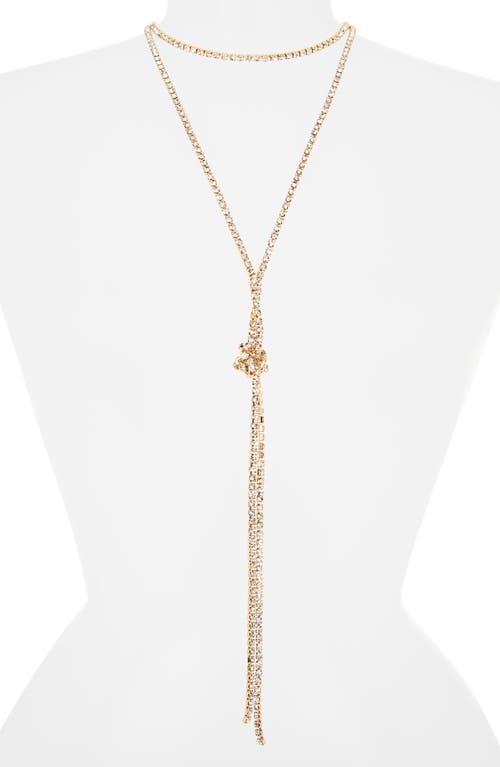 Nordstrom Rack Layered Crystal Y-drop Necklace In Gold