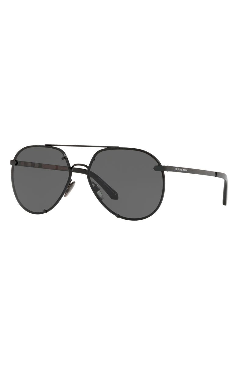 Burberry Trench 61mm Aviator Sunglasses, Alternate, color, 
