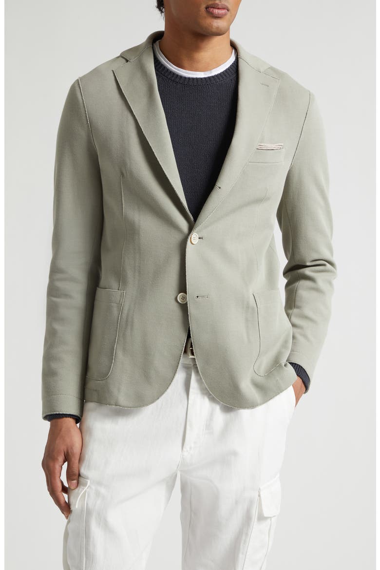 Cotton Blend Sport Coat with Removable Hooded Bib, Alternate, color, 07B GREEN