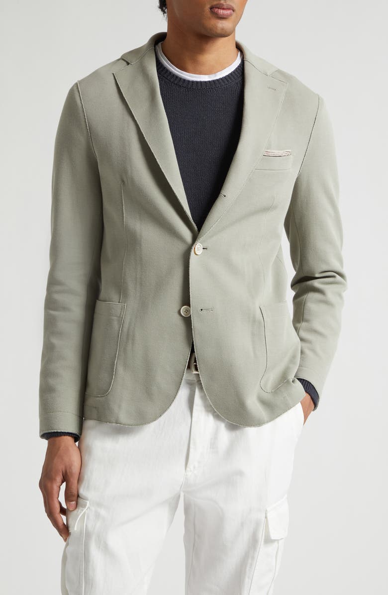 Eleventy Cotton Blend Sport Coat with Removable Hooded Bib, Alternate, color, 07B Green