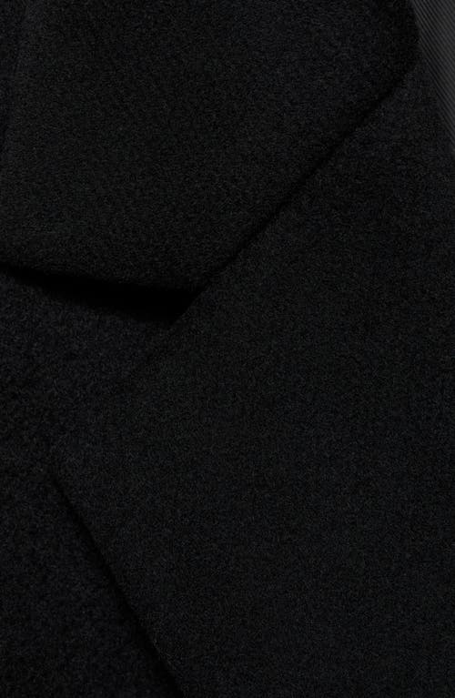 Mango Double Breasted Coat In Black