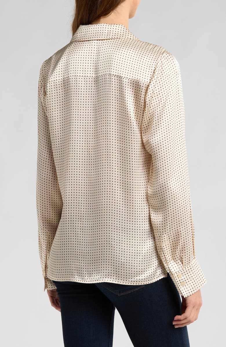 PAIGE Palmer Polka Dot Silk Button-Up Shirt, Alternate, color, 