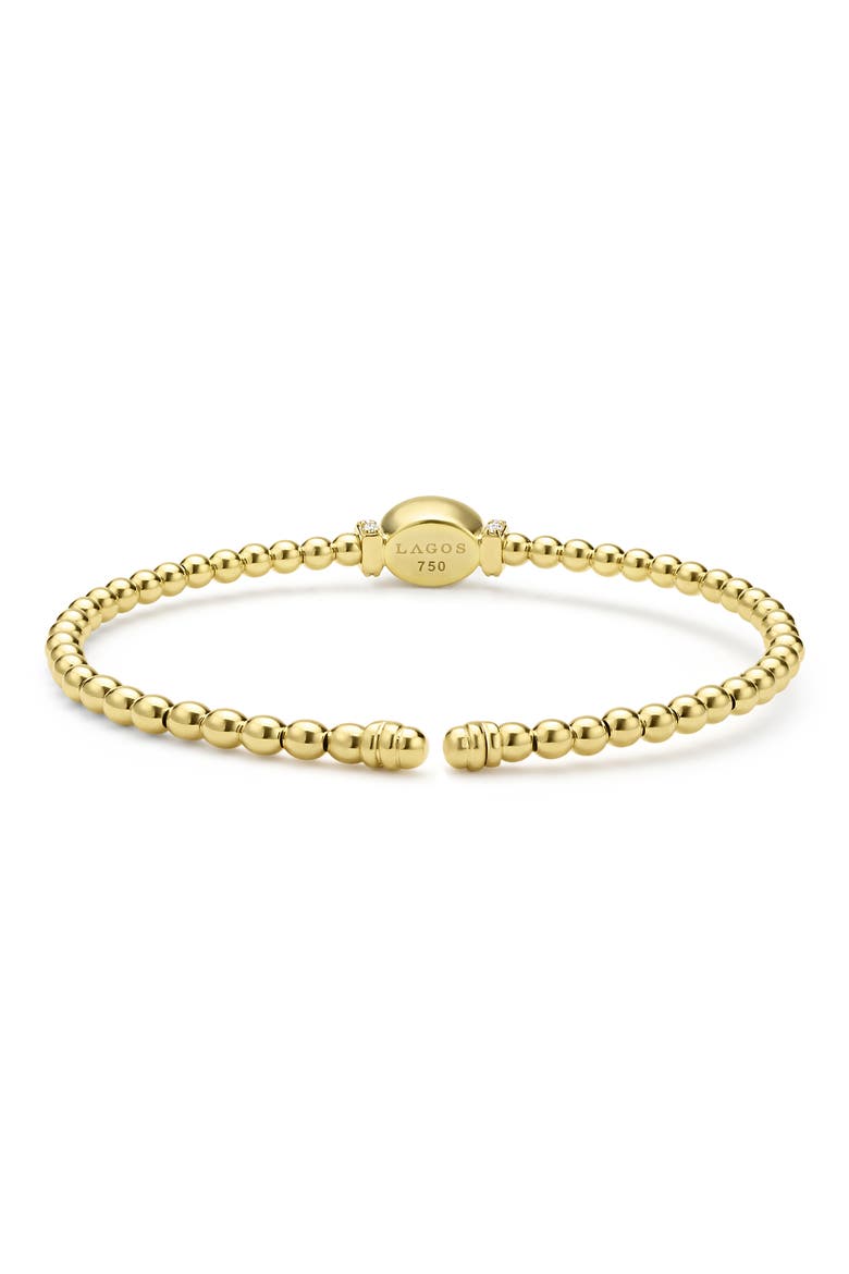 Rhodolite Garnet & Diamond Caviar Cuff Bracelet, Alternate, color, GOLD