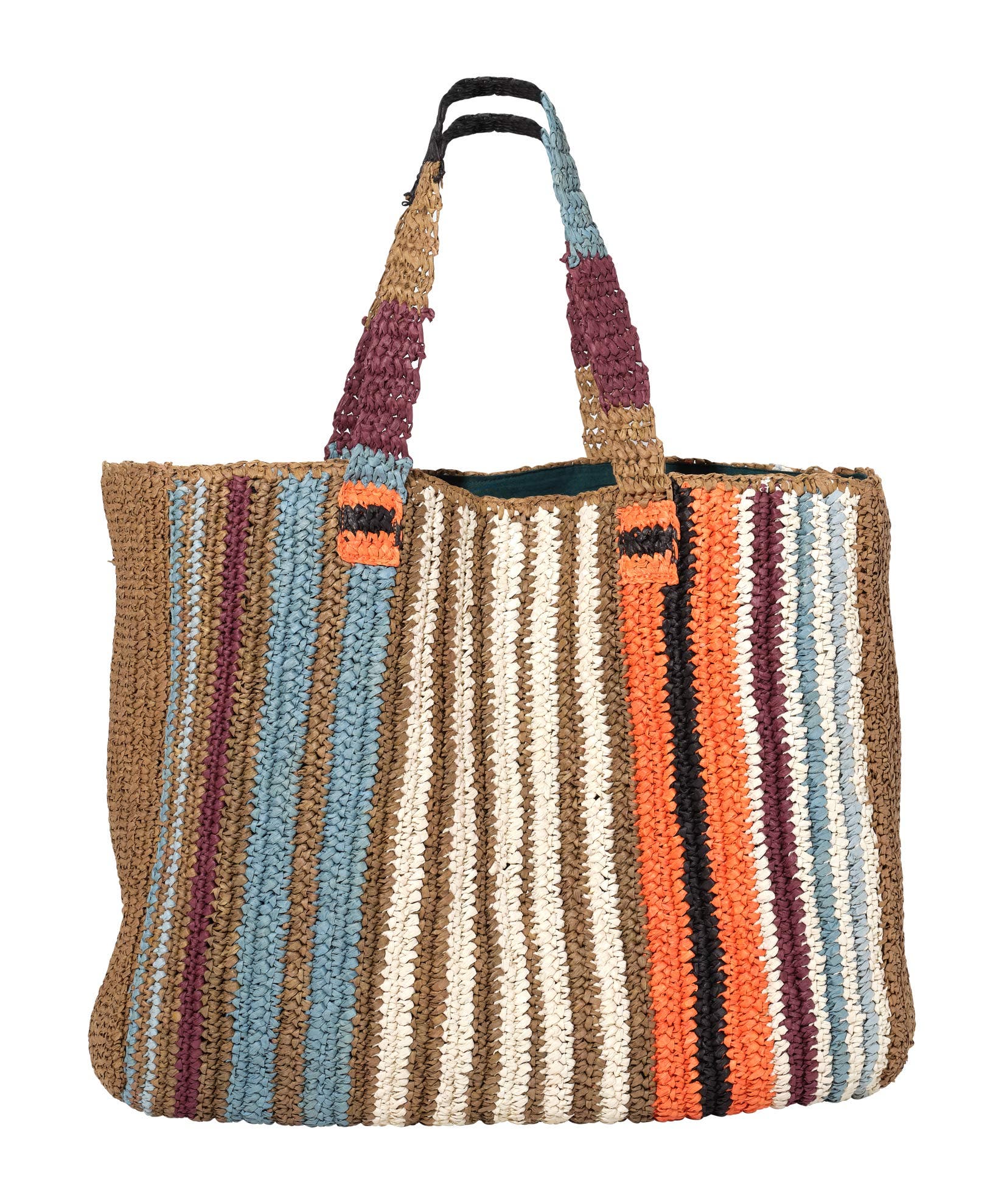 Faherty straw stripe beach tote, Alternate, color, Canyon Stripe