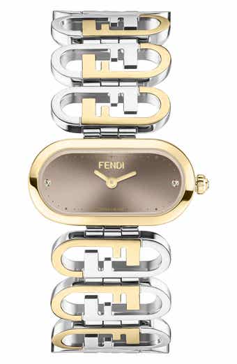 Fendi O'Lock Diamond Two-Tone Bracelet Watch, 28.3mm x 14.8mm