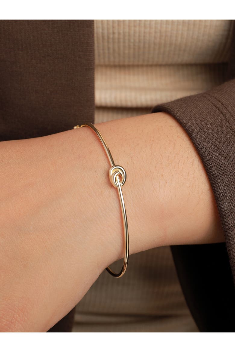 Love Knot Bangle Bracelet in 14K Gold, Alternate, color, Yellow Gold