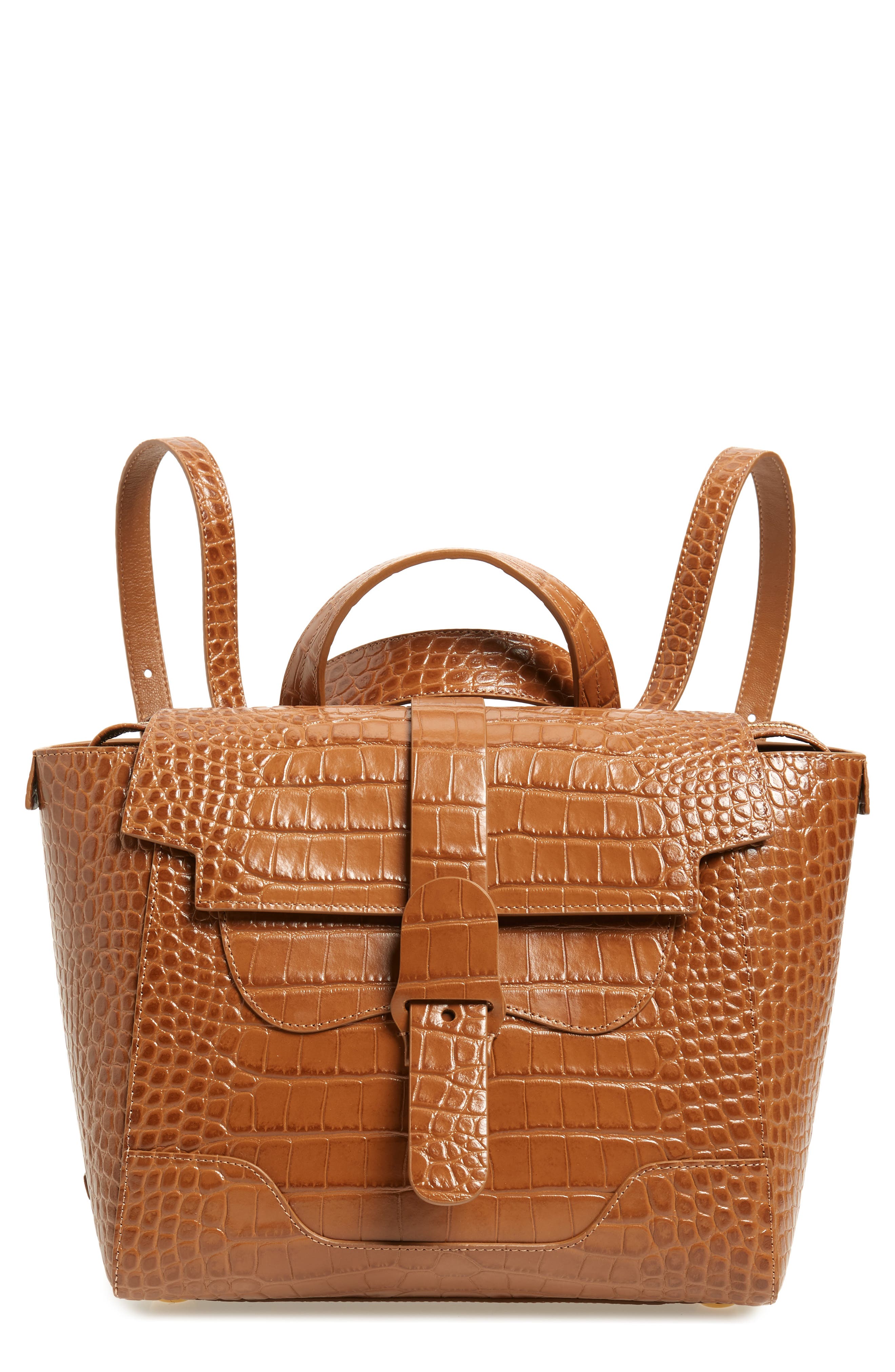 Midi Maestra Leather Satchel, Main, color, CHESTNUT
