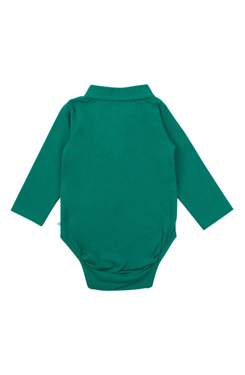 RuggedButts Boys Knit Polo Bodysuit, Alternate, color, Emerald Green