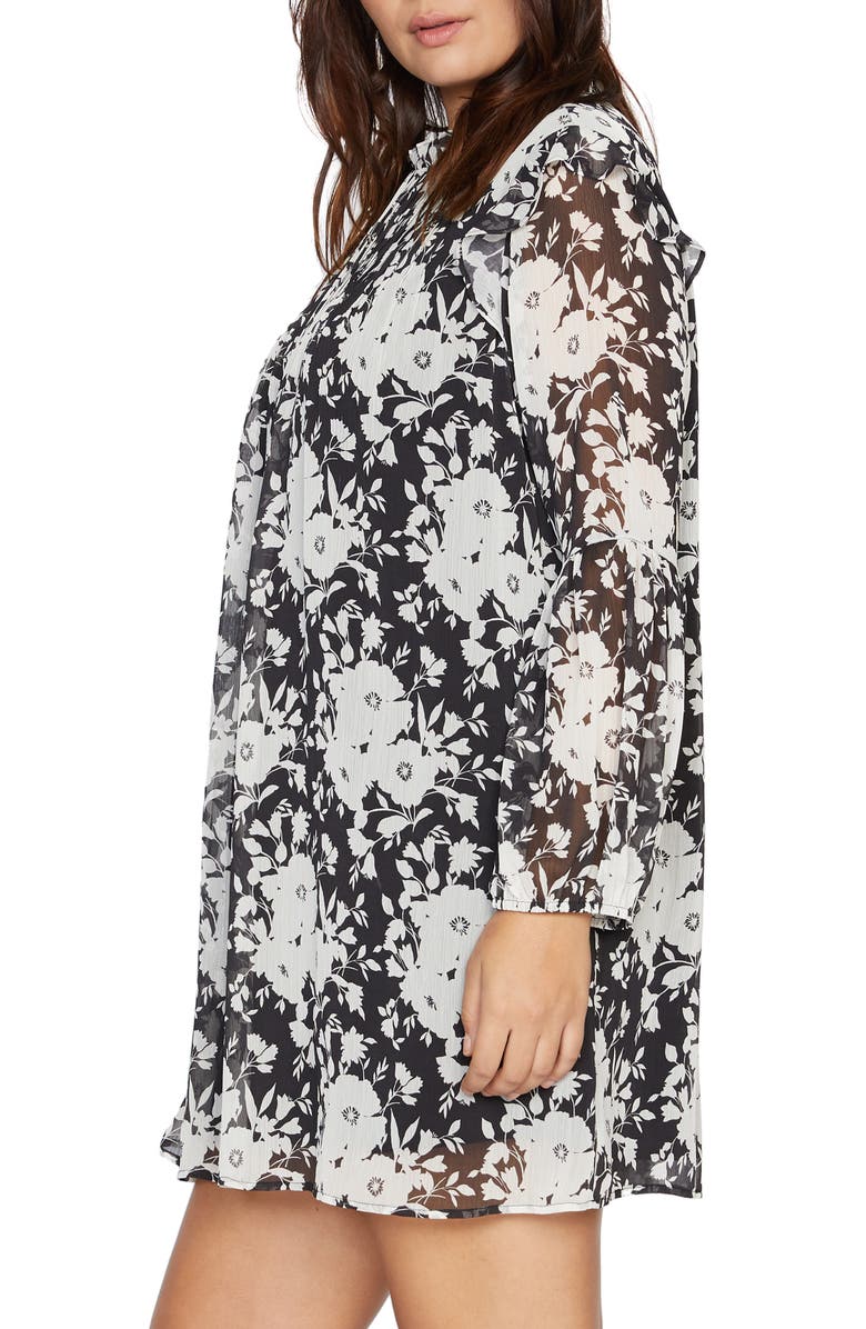 Sanctuary Floral Audrey Long Sleeve Chiffon Swing Dress, Alternate, color,