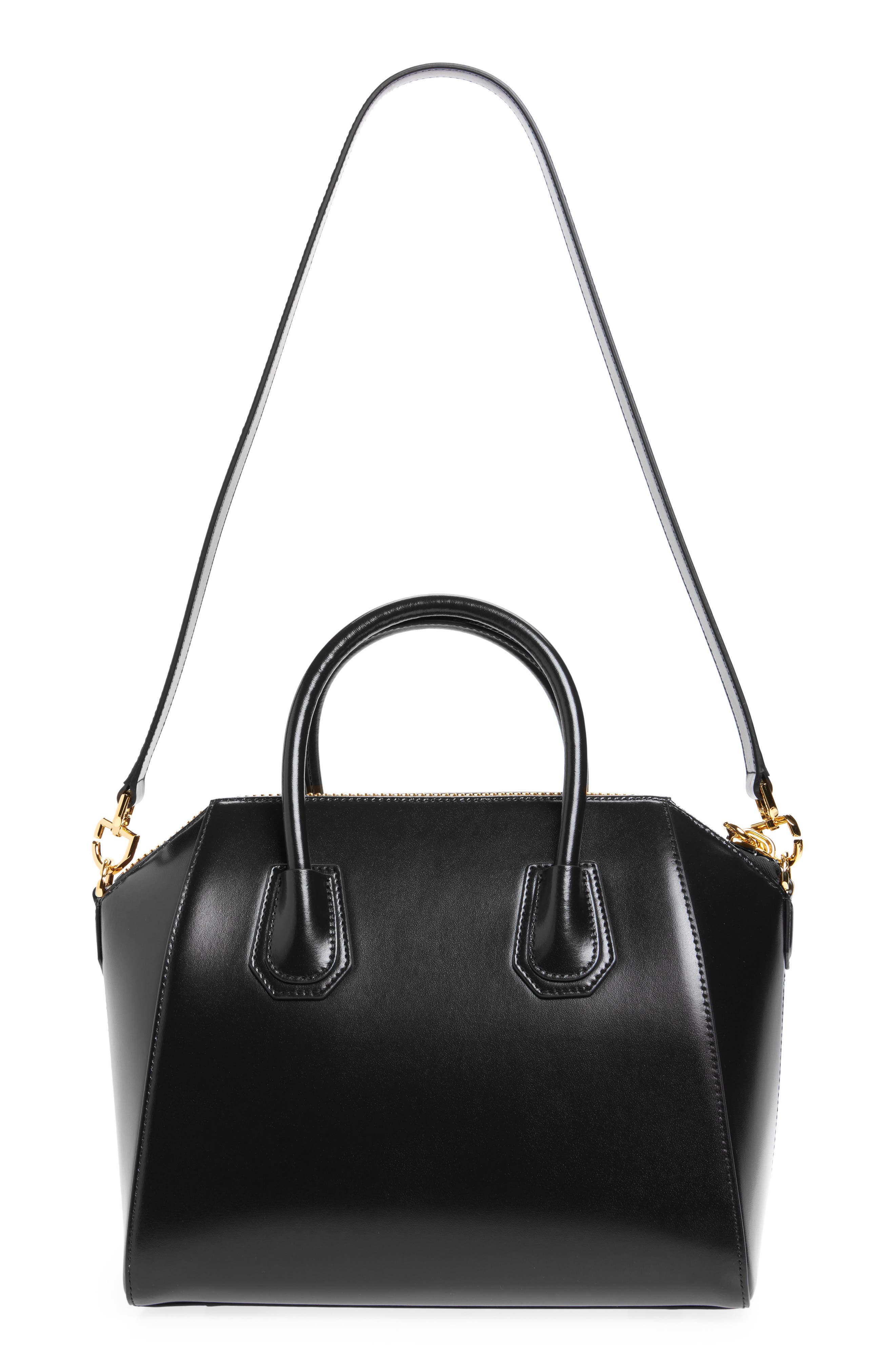 Givenchy Small Antigona Leather Satchel, Alternate, color, Black