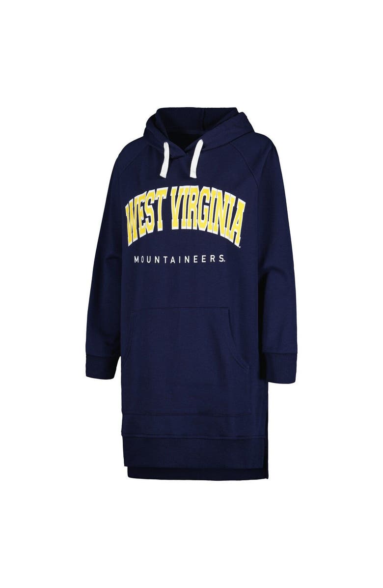 GAMEDAY COUTURE Women's Gameday Couture Navy West Virginia Mountaineers Take a Knee Raglan Hooded Sweatshirt Dress, Alternate, color, Navy