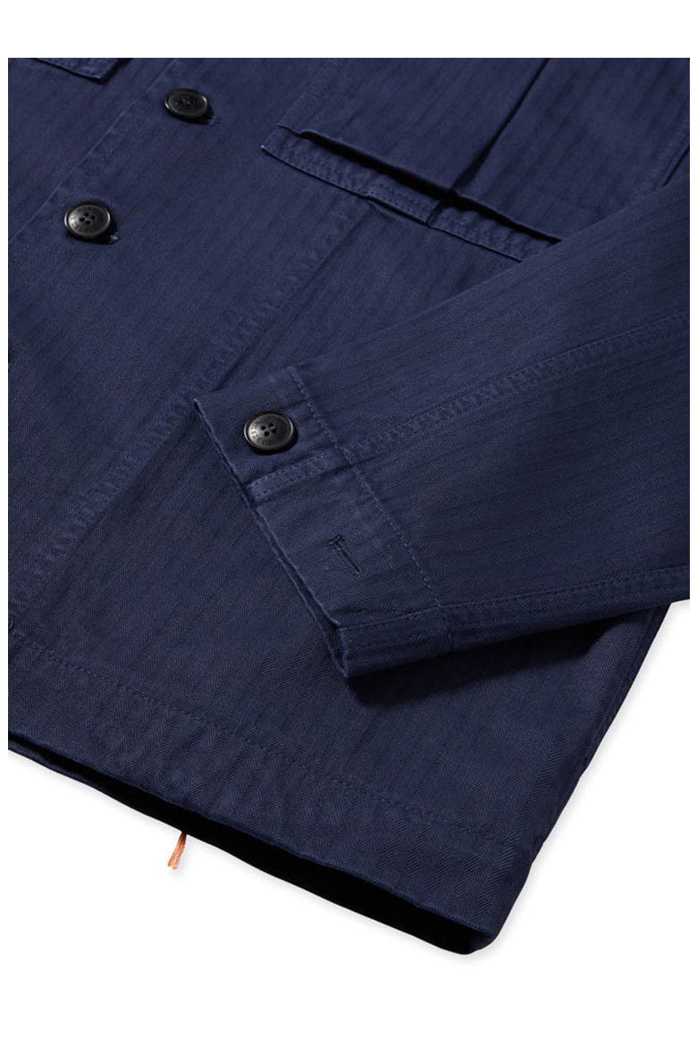 Solomon Herringbone Cotton Overshirt, Alternate, color, Indigo Rinse
