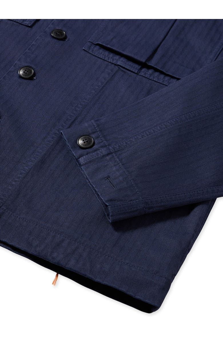 Fortela Solomon Herringbone Cotton Overshirt, Alternate, color, Indigo Rinse