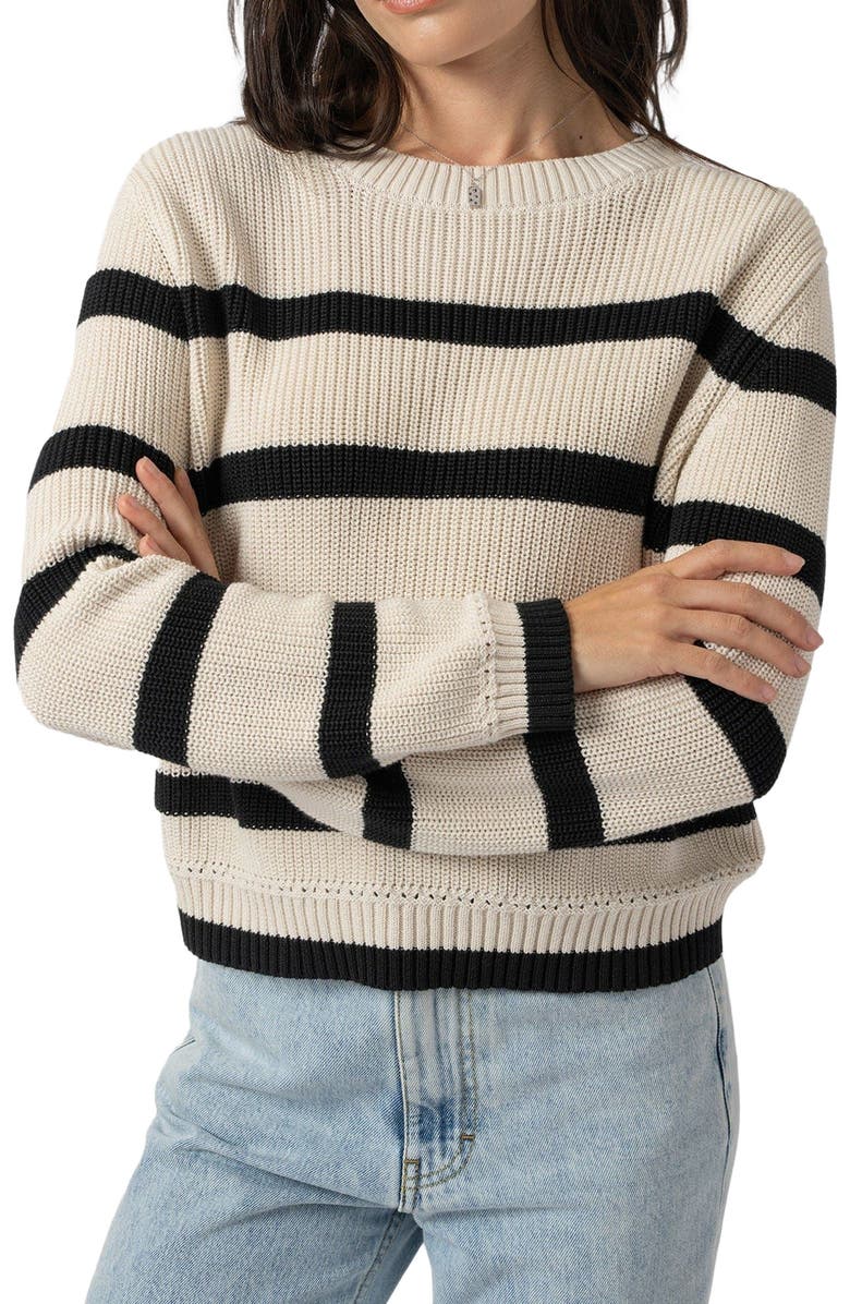 Saint + Sofia Remy Crop Sweater, Alternate, color, Black