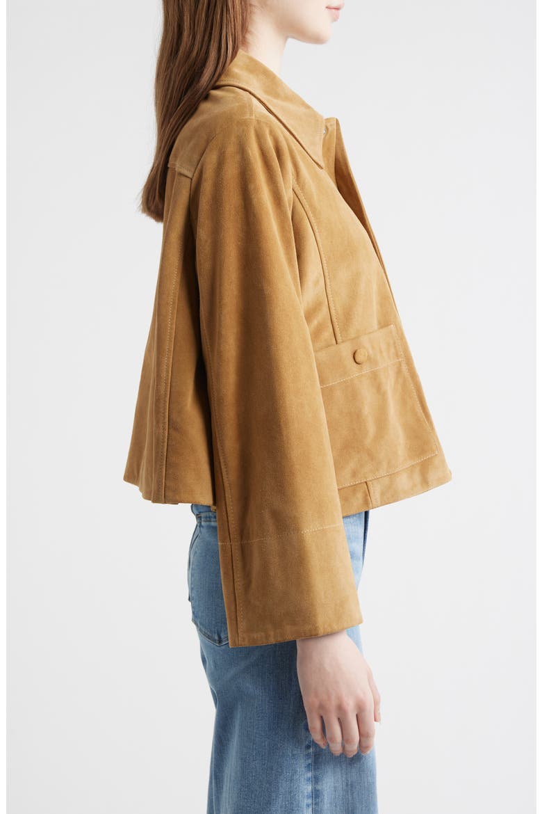 The Mini Suede Swing Jacket, Alternate, color, LIGHT CAMEL