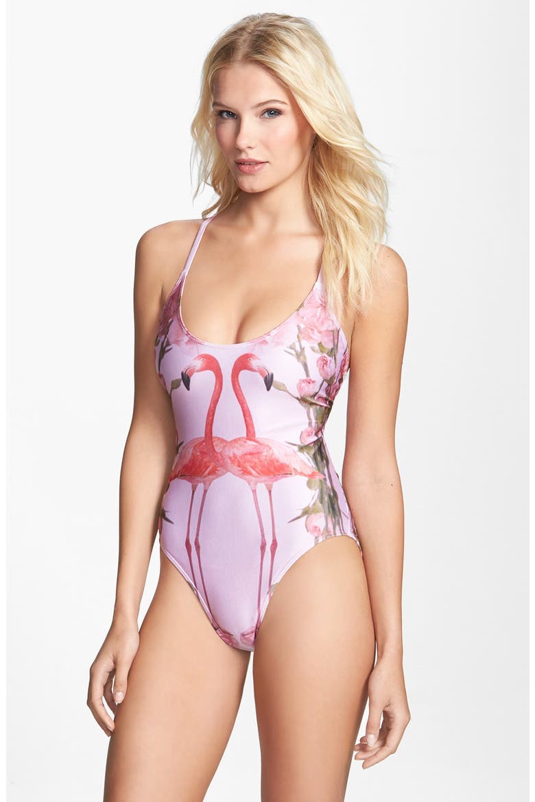 'Florida Garden' One-Piece Swimsuit, Main, color, MULTI