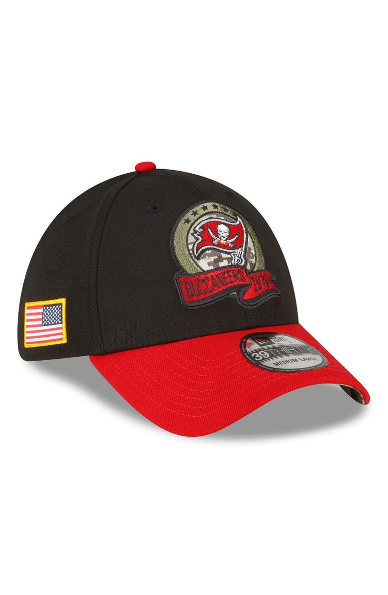 New Era Men's New Era Black Tampa Bay Buccaneers 2022 Salute To Service 39THIRTY Flex Hat, Main, color, 